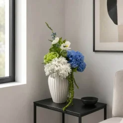 everbloom Kunstig Real Touch Blomsterbuket H 78 cm - Plastik/metal - Blå