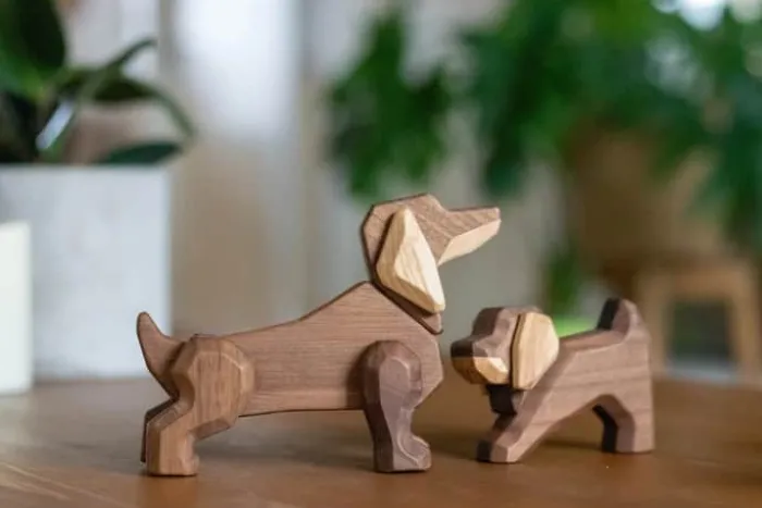 FableWood Stor Gravhund Magnetisk - Valnødde- og asketræ