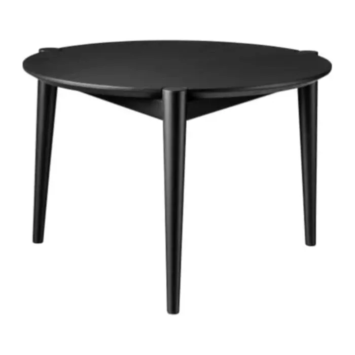 FDB Møbler D102 Sofabord Ø 55 cm - Egetræ - Sort