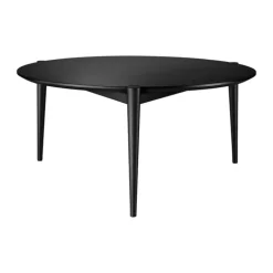FDB Møbler D102 Sofabord Ø 85 cm - Egetræ - Sort