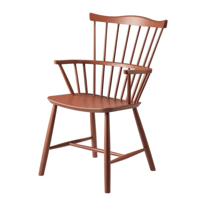 FDB Møbler J52B Lænestol H 90 cm - Bøgetræ - Brick red