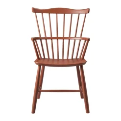 FDB Møbler J52B Lænestol H 90 cm - Bøgetræ - Brick red