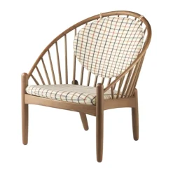 FDB Møbler J166 Jørna Lænestol H 86,5 x B 76,5 x D 75,5 cm - Røget egetræ - Rødtern/røget