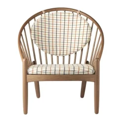 FDB Møbler J166 Jørna Lænestol H 86,5 x B 76,5 x D 75,5 cm - Røget egetræ - Rødtern/røget
