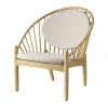 FDB Møbler J166 Jørna Lænestol H 86,5 x B 76,5 x D 75,5 cm - Certificeret egetræ - Lys beige/natur