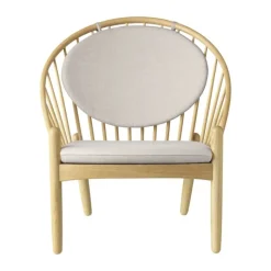 FDB Møbler J166 Jørna Lænestol H 86,5 x B 76,5 x D 75,5 cm - Certificeret egetræ - Lys beige/natur