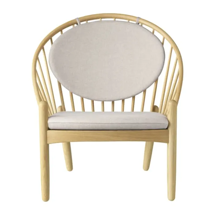 FDB Møbler J166 Jørna Lænestol H 86,5 x B 76,5 x D 75,5 cm - Certificeret egetræ - Lys beige/natur