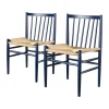 FDB Møbler J80 Spisebordsstol - 2 stk H 82 cm - Bøgetræ - Steel blue
