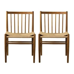 FDB Møbler J80 Spisebordsstol - 2 stk H 82 cm - Røget/olieret egetræ - Natur