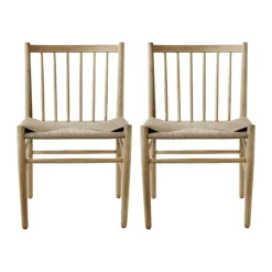 FDB Møbler J80 Spisebordsstol - 2 stk H 82 cm - Olieret egetræ - Natur