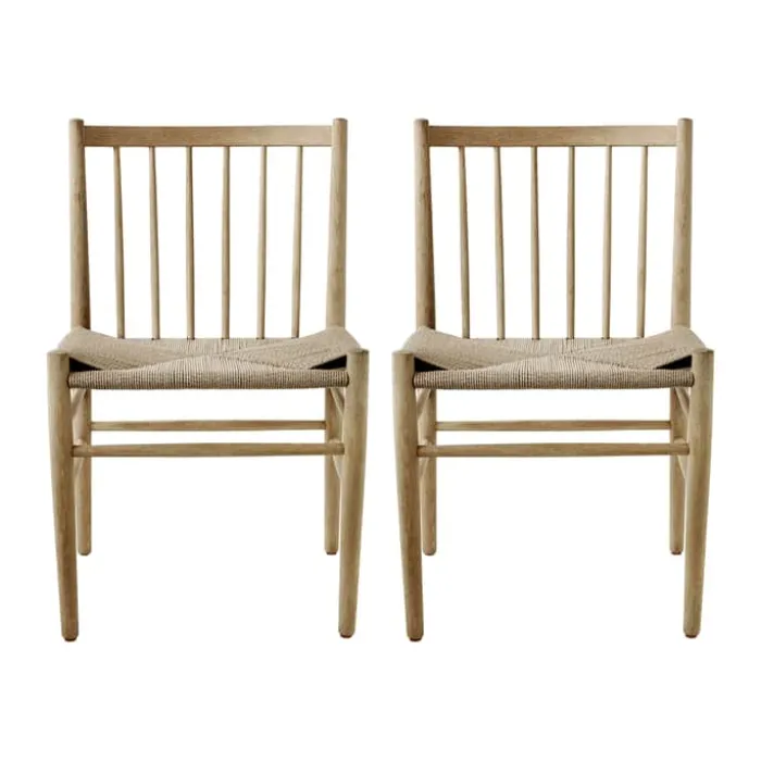 FDB Møbler J80 Spisebordsstol - 2 stk H 82 cm - Olieret egetræ - Natur