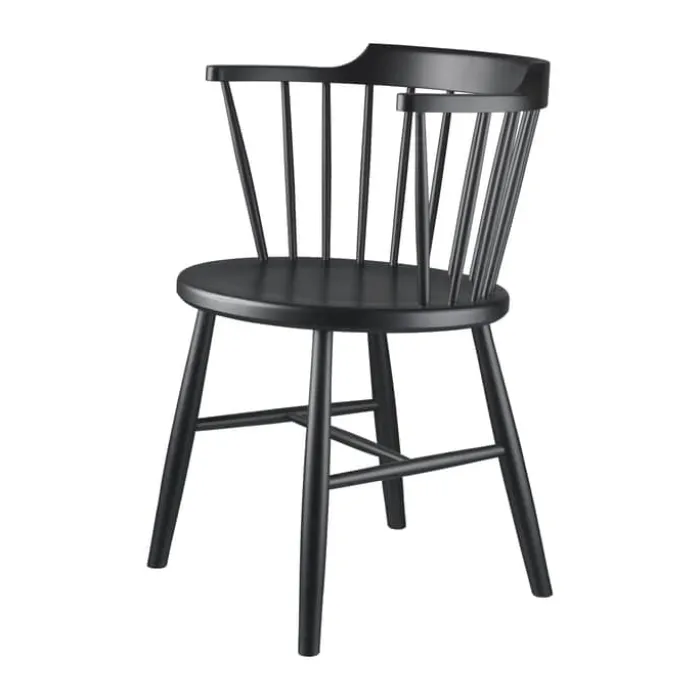 FDB Møbler J18 Stol B 52,5 x H 75 x D 51 cm - Certificeret bøgetræ - Sort