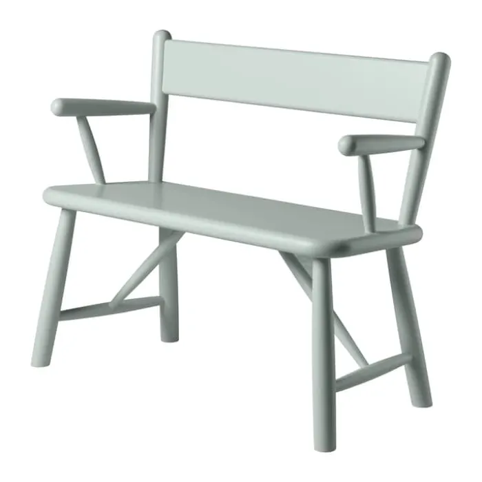 FDB Møbler P11 Børnebænk H 58,5 x B 70 x D 32 cm - Certificeret bøgetræ - Grå