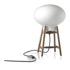 FDB Møbler U4 Hiti Bordlampe Ø 26 x H 39,5 cm - Valnøddetræ/glas - Opal