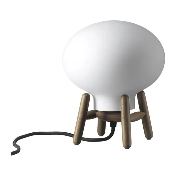 FDB Møbler U6 Hiti Mini Bordlampe Ø 18 x H 22 cm - Valnøddetræ/glas - Opal