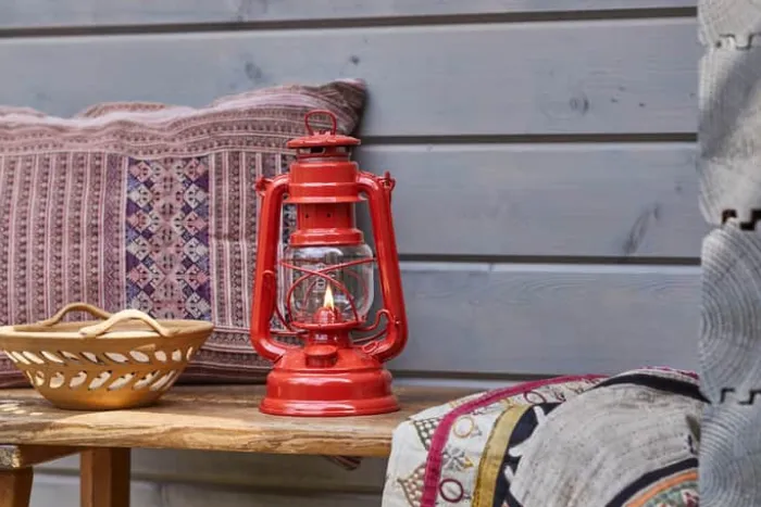 Feuerhand Olie Lanterne Ø 15 x H 26,5 x B 13,5 cm - Stål - Ruby