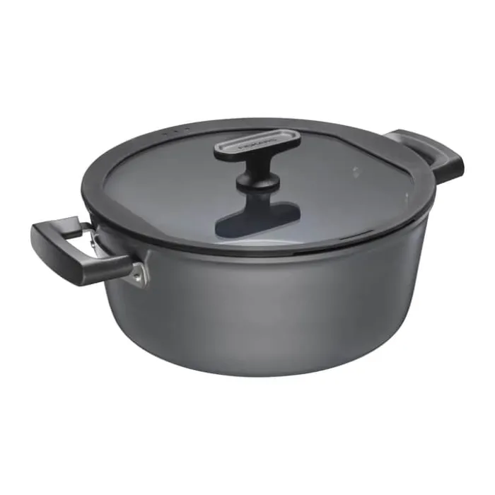 Fiskars Hard Face Gryde 5 liter - Genanvendt Aluminium - Grå