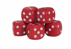 Frede Høst Terning - 6 stk. H 1,6 x B 1,6 x L 1,6 cm - Resin - Rød