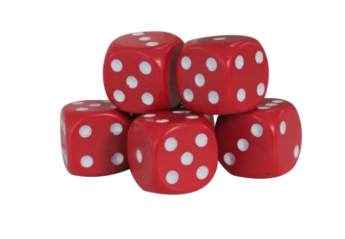Frede Høst Terning - 6 stk. H 1,6 x B 1,6 x L 1,6 cm - Resin - Rød