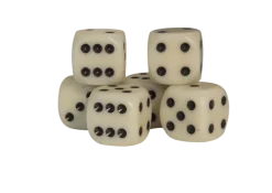 Frede Høst Terning - 6 stk. H 1,6 x B 1,6 x L 1,6 cm - Resin - Hvid