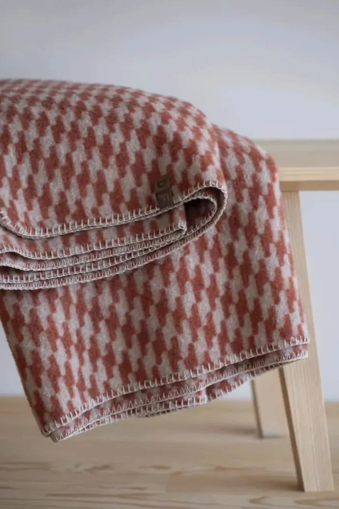 Fusenegger Merano Plaid B 160 x L 200 cm - Uld/polyacryl/bomuld - Terra Cotta