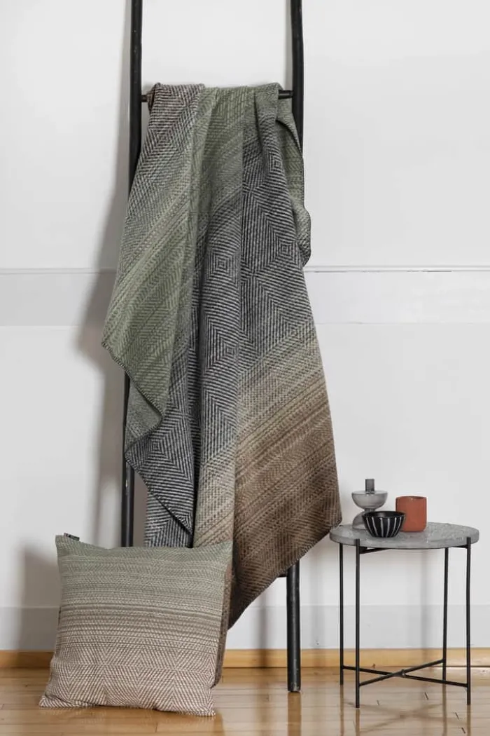 Fussenegger Savona Plaid B 150 x L 200 cm - Bomuld/akryl - Ivy/blue