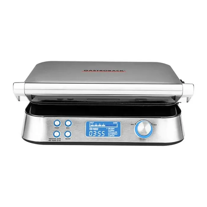 GASTROBACK Dobbelt Vaffelmaskine 42424 - 1600 Watt - 5 programmer - Sølvfarvet
