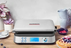 GASTROBACK Dobbelt Vaffelmaskine 42424 - 1600 Watt - 5 programmer - Sølvfarvet