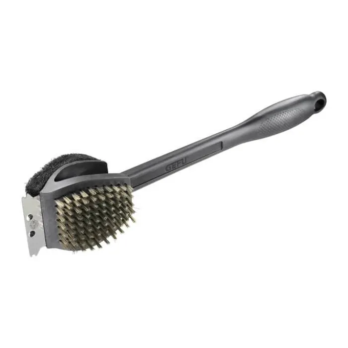 Gefu Barbecue 3-i-1 Børste L 38,5 cm - Rustfrit stål/plastik - Sort