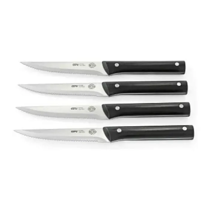 Gefu BBQ Steakknive - 4 stk. L 23 cm - Stål/plastik - Sort