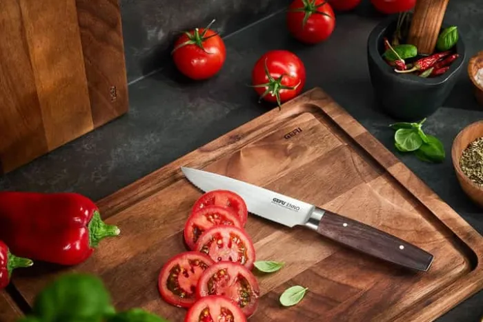 Gefu Enno Universal Kniv L 11,5 cm - Stål/ valnøddetræ - Brun