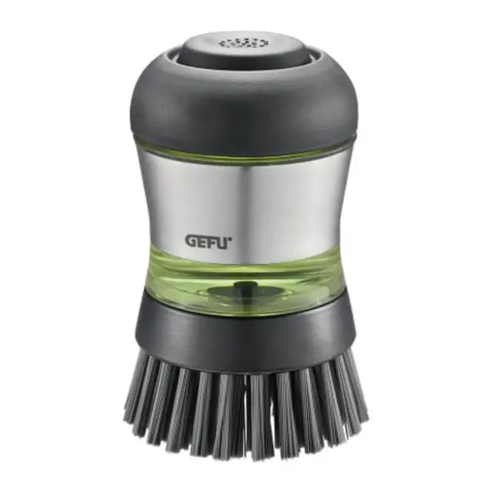 Gefu Swift Opvaskebørste m. sæbedispenser H 10 cm - Rustfrit stål/plastik - Sort