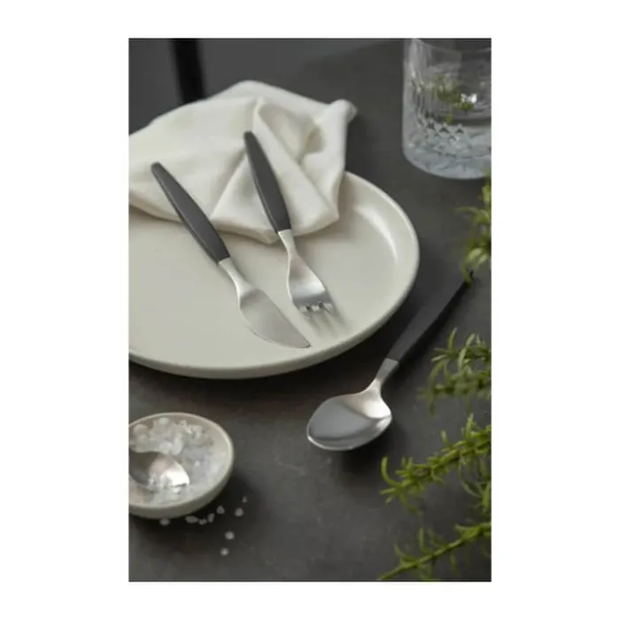 Gense Focus de Luxe Bestiksæt - 12 dele 4 kuverter - Rustfrit stål - Sort/mat stål