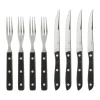 Gense Old Farmer Classic Steakbestik - 8 dele 4 kuverter - Rustfrit stål/ædeltræslaminat - Sort