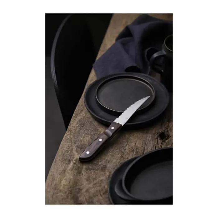 Gense Old Farmer Classic XL Steakknive - 4 dele L 23,5 cm - Rustfrit stål/ædeltræslaminat - Blank/brun
