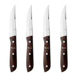 Gense Old Farmer Classic XL Steakknive - 4 dele L 23,5 cm - Rustfrit stål/ædeltræslaminat - Blank/brun