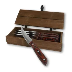 Gense Old Farmer Classic XL Steakknive - 4 dele L 23,5 cm - Rustfrit stål/ædeltræslaminat - Blank/brun