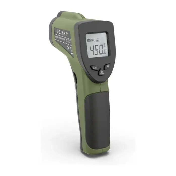 Gozney Infrarødt Termometer Måler -50 °C til 550 °C - Skærm m. LED-lys - Automatisk sluk efter 15 sek.