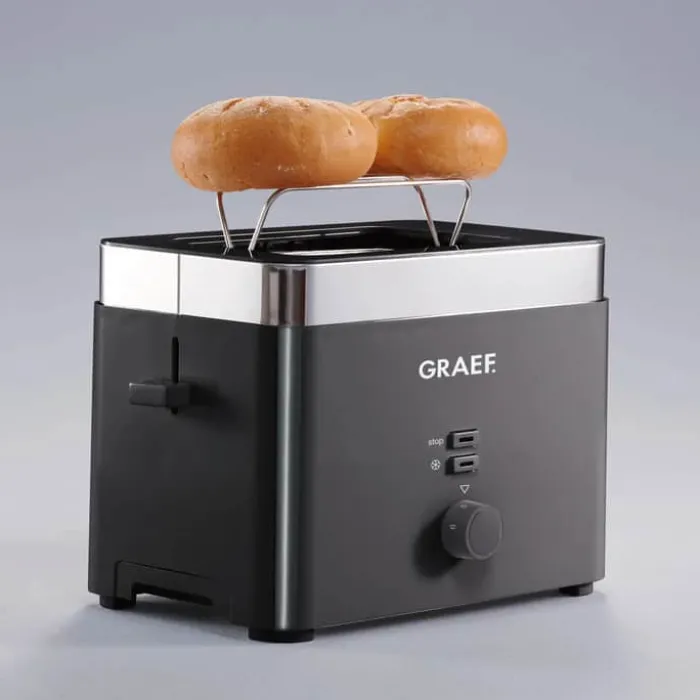 Graef Brødrister TO62EU 2 skiver brød - 888 watt - Sort