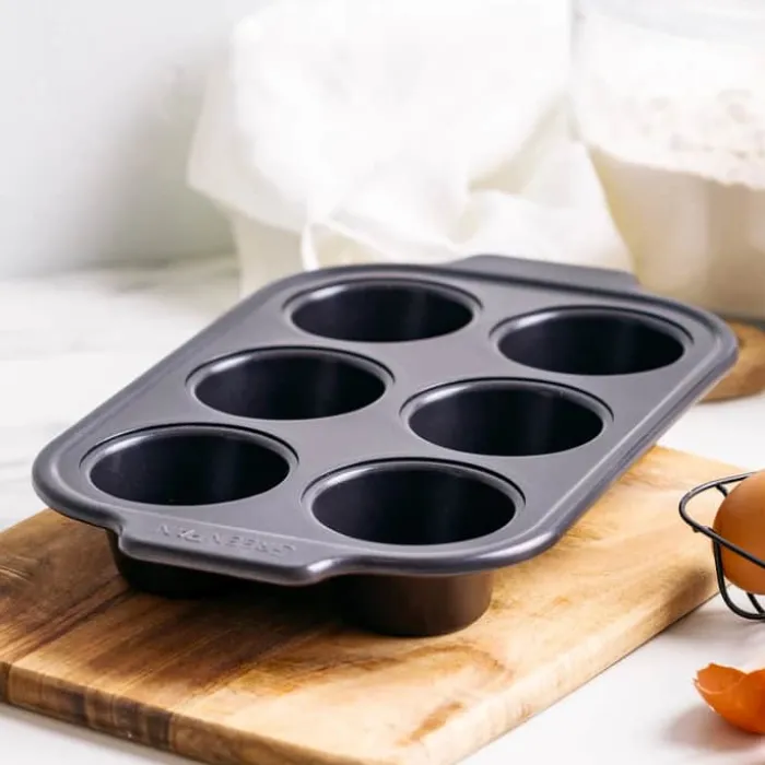 Greenpan Bistro Muffinform - 6 stk. H 4,3 x B 19,4 x L 32 - Stål - Sort