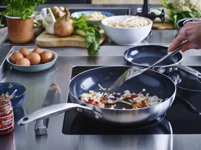 Greenpan Geneva Stegepande Ø 18 cm - Rustfrit stål - Sort