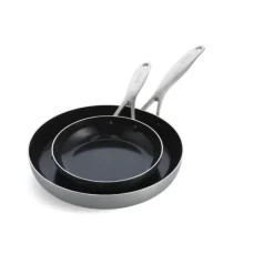 Greenpan Geneva Stegepandesæt - 2 dele Ø 20/28 cm - Rustfrit stål - Sort