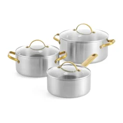 Greenpan Padova Grydesæt - 6 dele 2,01/2,86/4,91 liter - Rustfrit stål/aluminium - Grå