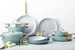 Greenpan Padova Stegepandesæt Ø 20/28 cm - Aluminium/rustfrit stål - Sky Blue