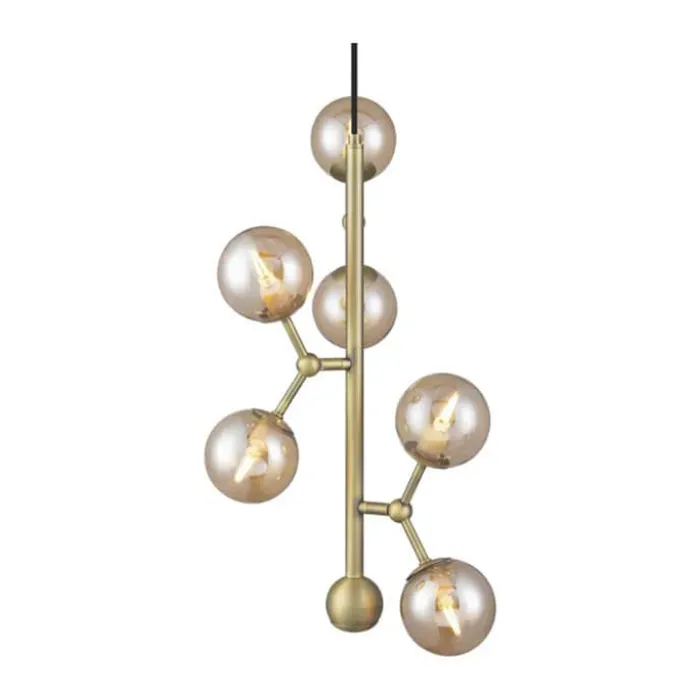Halo Design Atom Vertical Pendel H 45 cm - Metal/glas - Amber/antique