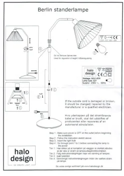 Halo Design Berlin Gulvlampe H 110-150 cm - E27 - Antik messing