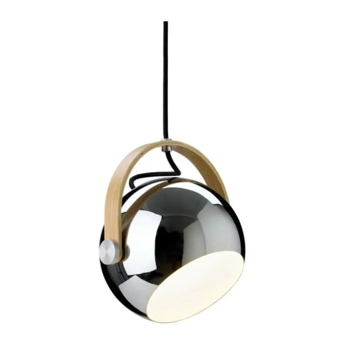 Halo Design DC Pendel Ø 18 cm - Metal/træ - Krom