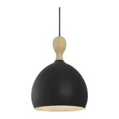 Halo Design Dueodde Pendel Ø 24 x H 29 cm - Metal/egetræ - Sort