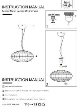 Halo Design Mesh Pendel Ø 36 cm - E27 - Smoke