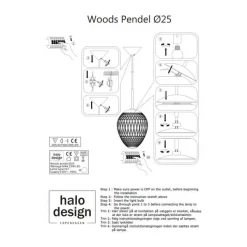 Halo Design Woods Pendel Ø 25 cm - Glas - Smoke